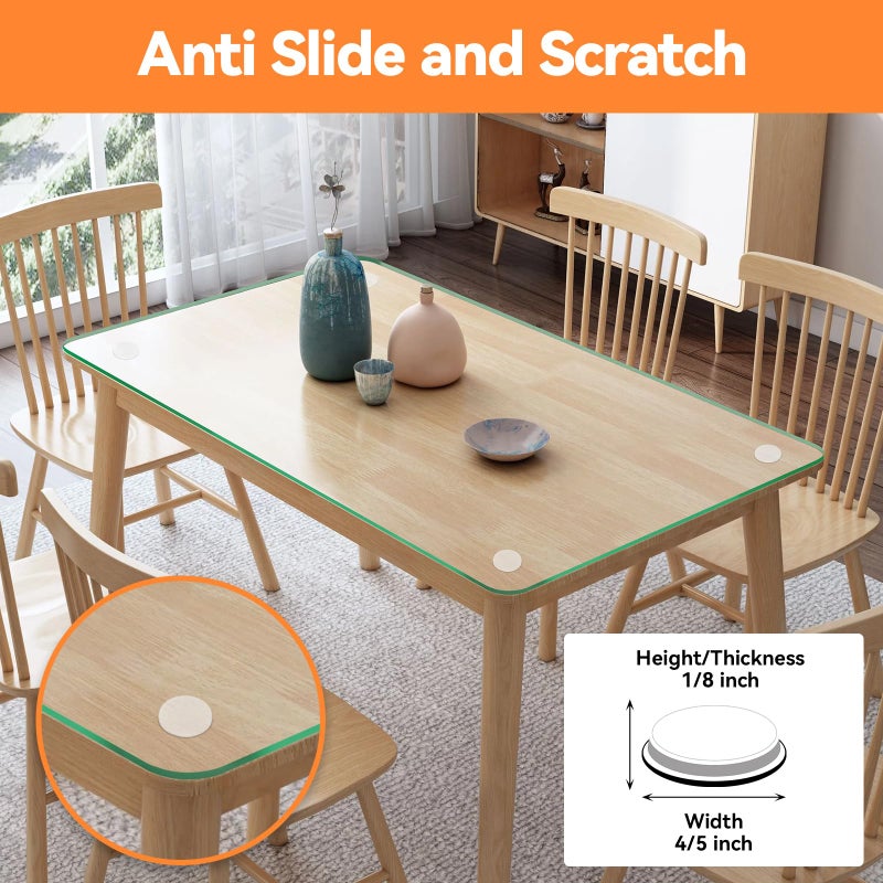 FURNIMATE Glass Table Top Anti Slip Pads Self Adhesive- Glass Table Top Bumpers Large 18PCS 4/5 inch, Rubber Feet for Cutting Board - Image 2